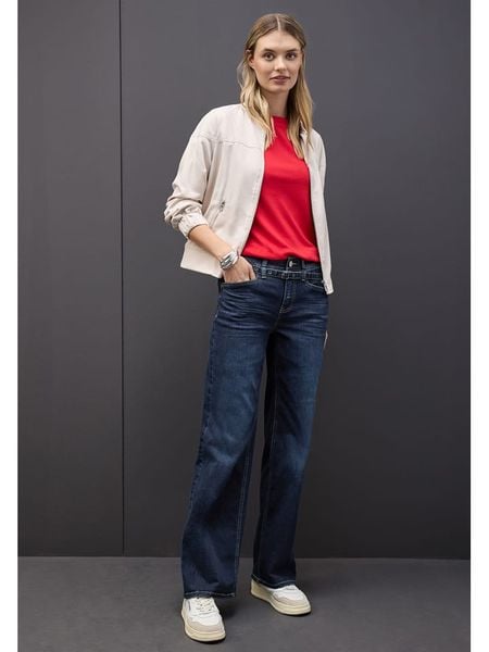 Cecil Dżinsy - Comfort fit - w kolorze granatowym rozmiar: W28/L30. Niebieskie jeansy Cecil, l, bez wzorów, z tkaniny, klasyczne, z podwyższonym stanem. Za 178.79 zł.