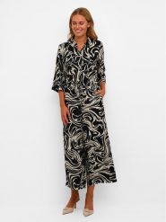 Kaffe Kombinezon Carmen 10508452 Czarny Loose Fit. Czarne sukienki Kaffe, bez wzorów, z wiskozy, bez kołnierzyka, bez ramiączek. Za 219.99 zł.