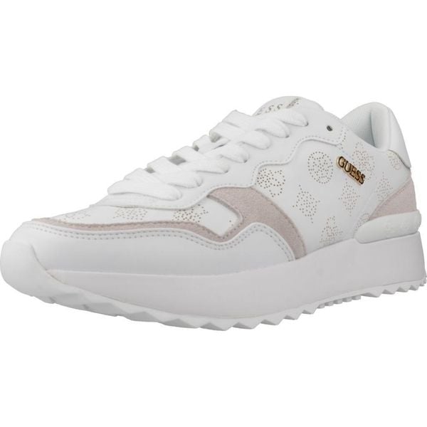 Buty GUESS LEL12 Biały. Białe buty trekkingowe Guess, z aplikacjami, ze skóry, bez zapięcia, trekkingowe. Za 502.99 zł.