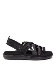 Teva Sandały Voya Strappy 1099271 Czarny. Czarne sandały Teva, bez wzorów, z materiału, bez obcasa, bez zapięcia. Za 199.99 zł.
