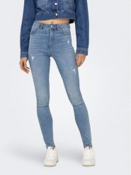 ONLY Jeansy Rose 15317250 Niebieski Skinny Fit. Niebieskie jeansy ONLY, l, bez wzorów, z jeansu. Za 109.00 zł.