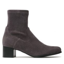 Botki Caprice. Szare botki Caprice, bez wzorów, bez obcasa, na słupku, bez zapięcia. Za 219.99 zł.