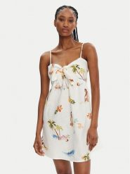 Seafolly Sukienka letnia Isla Palm 55395-DR Écru Regular Fit. Sukienki Seafolly, l, bez wzorów, ze lnu, bez kołnierzyka, bez ramiączek. Za 519.99 zł.