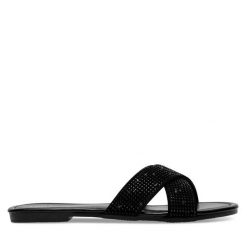 Klapki Clara Barson. Czarne klapki Clara Barson, bez wzorów, bez obcasa, bez zapięcia. Za 79.99 zł.