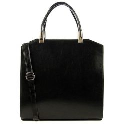 Torebka skórzana damska kuferek czarna DAN-A T364. Czarne torebki klasyczne DAN-A, bez wzorów, ze skóry, eleganckie, bez dodatków. Za 329.99 zł.