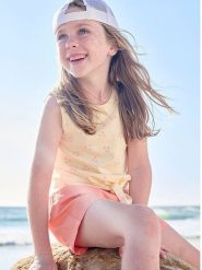 Vertbaudet Top w kolorze żółtym rozmiar: 86. Żółte topy vertbaudet, bez wzorów, z bawełny, bez kołnierzyka, bez ramiączek. Za 21.99 zł.