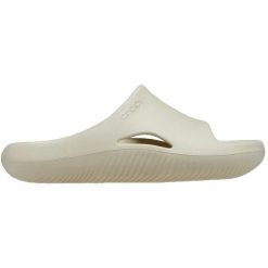 Klapki Dla Dorosłych Crocs Mellow Slide. Brązowe klapki Crocs, bez wzorów, z materiału, bez obcasa, bez zapięcia. Za 199.99 zł.