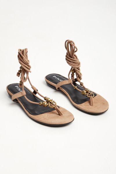 Sandały damskie Elodie PINKO. Sandały Pinko, bez wzorów, bez obcasa, bez zapięcia. W wyprzedaży za 481.77 zł.