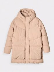 4F Kurtka puchowa w kolorze beżowym rozmiar: M. Brązowe kurtki 4f, m, bez wzorów, z puchu, bez kaptura. Za 205.45 zł.