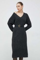 Vero Moda sukienka kolor czarny midi prosta. Czarne sukienki Vero Moda, na co dzień, l, bez wzorów, bez kołnierzyka, bez ramiączek, midi, proste. W wyprzedaży za 131.99 zł.