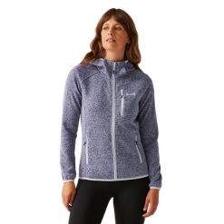 Damska Bluza Z Kapturem Newhill II Marl Full Zip. Białe bluzy Regatta, xl, bez wzorów, z dzianiny, z kapturem, trekkingowe. Za 95.99 zł.
