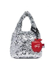 Tommy Jeans Torebka Tjw Bodega Sequins Shopper AW0AW19091 Srebrny. Szare shopper bag Tommy Jeans, bez wzorów, z jeansu, bez dodatków. Za 489.99 zł.