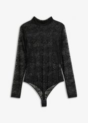 Body ze stringami z koronki. Czarne body i gorsety bonprix, bez wzorów, z koronki, bez ramiączek. Za 99.99 zł.