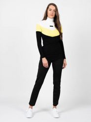 Richmond Sport Sweter | UWA22081LU | Kobieta | Czarny, Biały, Żółty. Białe swetry John Richmond, l, z aplikacjami, z dzianiny, sportowe, bez ramiączek. W wyprzedaży za 319.00 zł.