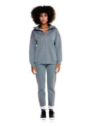 Bluza z zamek błyskawiczny na co dzień na siłownię. Brązowe bluzy LEONE 1947 APPAREL, l, bez wzorów, z dresówki, bez ramiączek, bez kaptura. Za 252.56 zł.