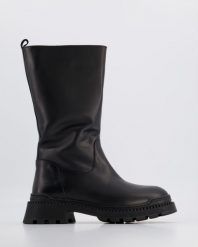 CZARNE BOTKI 362927 BLACK. Czarne botki Venezia, bez wzorów, ze skóry, bez obcasa, bez zapięcia. Za 299.00 zł.