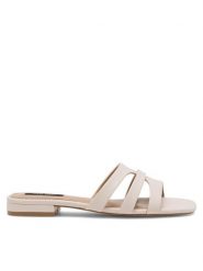 Nine West Klapki 123AL1207-1 Beżowy. Brązowe klapki Nine West, bez wzorów, ze skóry, bez obcasa, bez zapięcia. Za 179.99 zł.