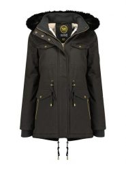 Maison Montaigne Parka "Celemai" w kolorze czarnym rozmiar: XL. Czarne płaszcze Maison Montaigne, xl, z aplikacjami, bez kaptura. Za 224.52 zł.