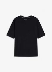 Koszulka sportowa oversize z bawełną, szybkoschnąca. Czarne t-shirty sportowe bonprix, bez wzorów, z bawełny, bez ramiączek. Za 64.99 zł.