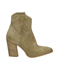 ZAMSZOWE KOWBOJKI VANESSA CAM SABB. Botki Venezia, bez wzorów, ze skóry, bez obcasa, bez zapięcia. Za 389.00 zł.
