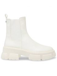 Steve Madden Skórzane sztyblety w kolorze kremowym rozmiar: 39. Brązowe botki Steve Madden, bez wzorów, sportowe, bez zapięcia. Za 210.32 zł.