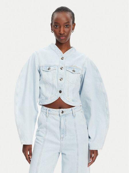 ROTATE Kurtka jeansowa 1138261468 Niebieski Relaxed Fit. Niebieskie kurtki ROTATE, bez wzorów, z bawełny, bez kaptura. Za 629.99 zł.