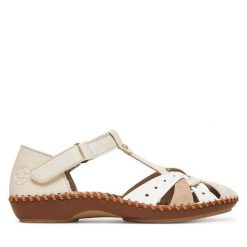 Sandały Rieker. Brązowe sandały Rieker, bez wzorów, bez obcasa, na płaskiej podeszwie, bez zapięcia. Za 339.99 zł.