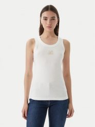 Luisa Spagnoli Top Bordo 543281 Biały Slim Fit. Białe topy Luisa Spagnoli, xl, bez wzorów, z bawełny, bez kołnierzyka, bez ramiączek. Za 417.99 zł.