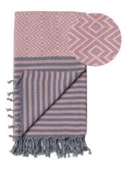 Samimi Chusta hammam "Sahara" w kolorze szaro-jasnoróżowym - 180 x 100 cm rozmiar: onesize. Różowe chusty Samimi, bez wzorów, z bawełny. Za 69.99 zł.