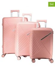 Geographical Norway 3-częściowy zestaw "Simi" w kolorze jasnoróżowym rozmiar: onesize. Różowe walizki Geographical Norway. Za 391.99 zł.