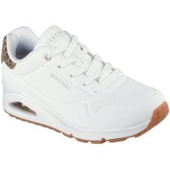 Buty sportowe damskie Skechers Uno jungle Nite. Białe buty sportowe lifestyle Skechers, bez wzorów, ze skóry ekologicznej, sportowe, bez zapięcia. Za 490.00 zł.