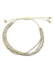 Luxenter Bransoletka w kolorze kremowym rozmiar: onesize. Brązowe bransoletki Luxenter, srebrne. Za 148.61 zł.