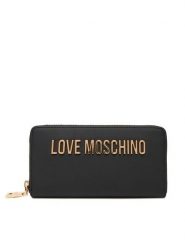 LOVE MOSCHINO Portfel JC5611PP1NKD0000 Czarny. Czarne portfele Love Moschino, bez wzorów, ze skóry. Za 329.99 zł.