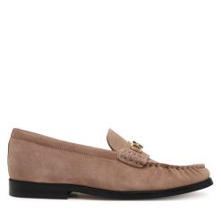 Półbuty Tommy Hilfiger. Brązowe półbuty wsuwane Tommy Hilfiger, bez wzorów, bez obcasa, na płaskiej podeszwie. Za 399.99 zł.