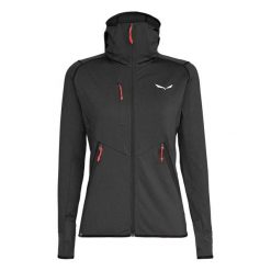 Damska kurtka hybrydowa z kapturem Salewa Agner. Czarne kurtki Salewa, na lato, l, bez wzorów, z polaru, klasyczne, z kapturem. Za 464.99 zł.