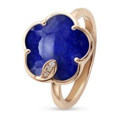 W.KRUK Wspaniały Złoty Pierścionek - złoto 750, Brylant 0,04 ct,lapis lazuli. Żółte pierścionki W.KRUK, z brylantem, złote. Za 6,890.00 zł.