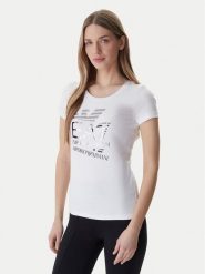 EA7 Emporio Armani T-Shirt 7W000977 AF10373 Biały Regular Fit. Białe t-shirty EA7 Emporio Armani, xl, bez wzorów, z bawełny, bez kołnierzyka, bez ramiączek. Za 349.99 zł.