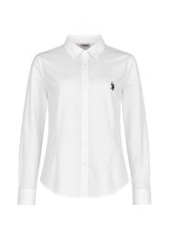U.S. Polo Assn. Koszula - Slim fit - w kolorze białym rozmiar: S. Białe koszule U.S. Polo Assn., s, bez wzorów, z bawełny, bez kołnierzyka, bez ramiączek. Za 154.07 zł.