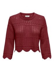 ONLY Sweter w kolorze bordowym rozmiar: XS. Czerwone swetry ONLY, xs, bez wzorów, bez ramiączek. Za 57.06 zł.
