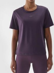 4F Koszulka sportowa w kolorze fioletowym rozmiar: S. Różowe t-shirty sportowe 4f, s, bez wzorów, z materiału, bez ramiączek, outdoorowe. Za 39.68 zł.