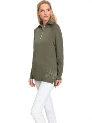 Heine Sweter w kolorze khaki rozmiar: 40. Brązowe swetry Heine, bez wzorów, ze splotem, bez ramiączek. Za 44.09 zł.
