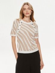 Morgan Sweter 241-MISELA Beżowy Regular Fit. Brązowe swetry Morgan, s, bez wzorów, z wiskozy, bez ramiączek. Za 279.99 zł.