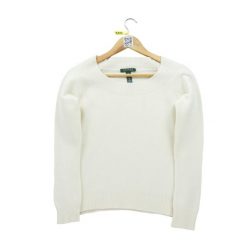 Second life - Damski biały sweter z wełny i kaszmiru - Stan dobry. Białe swetry Ralph Lauren, bez wzorów, z kaszmiru, bez ramiączek. Za 149.06 zł.