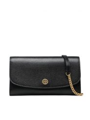 Tory Burch Torebka Robinson Chain Wallet 137152 Czarny. Czarne kopertówki Tory Burch, bez wzorów, ze skóry, wizytowe, bez dodatków. Za 1,649.00 zł.