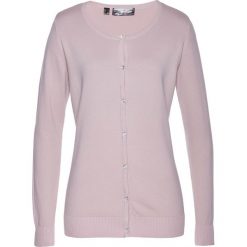 Sweter rozpinany bonprix matowy jasnoróżowy. Swetry marki INESIS. Za 54.99 zł.