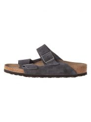 Birkenstock Skórzane klapki "Arizona" w kolorze antracytowym rozmiar: 41. Czarne klapki Birkenstock, bez wzorów, ze skóry, klasyczne, z otwartym noskiem, bez obcasa, bez zapięcia. Za 354.95 zł.