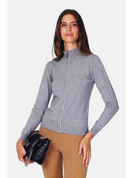 ASSUILI Kardigan w kolorze szarym rozmiar: 38. Szare swetry Assuili, bez wzorów, z kaszmiru, klasyczne, bez ramiączek. Za 158.47 zł.