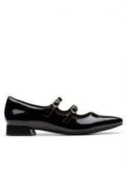 Clarks Półbuty Natalyn Lane 26181930 Czarny. Czarne półbuty wsuwane Clarks, bez wzorów, ze skóry, bez obcasa, na płaskiej podeszwie. Za 249.99 zł.