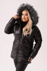 Ocieplona czarna kurtka Mela z futerkiem PLUS SIZE XXL OVERSIZE JESIEŃ ZIMA. Czarne kurtki Moda Size Plus Iwanek, na jesień, plus size, bez wzorów, z futra, eleganckie, bez kaptura. W wyprzedaży za 359.90 zł.