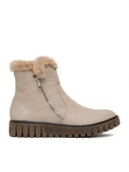 Rieker Botki Y3481-60 Beżowy. Brązowe botki Rieker, bez wzorów, z materiału, bez obcasa, na płaskiej podeszwie, bez zapięcia. Za 379.99 zł.